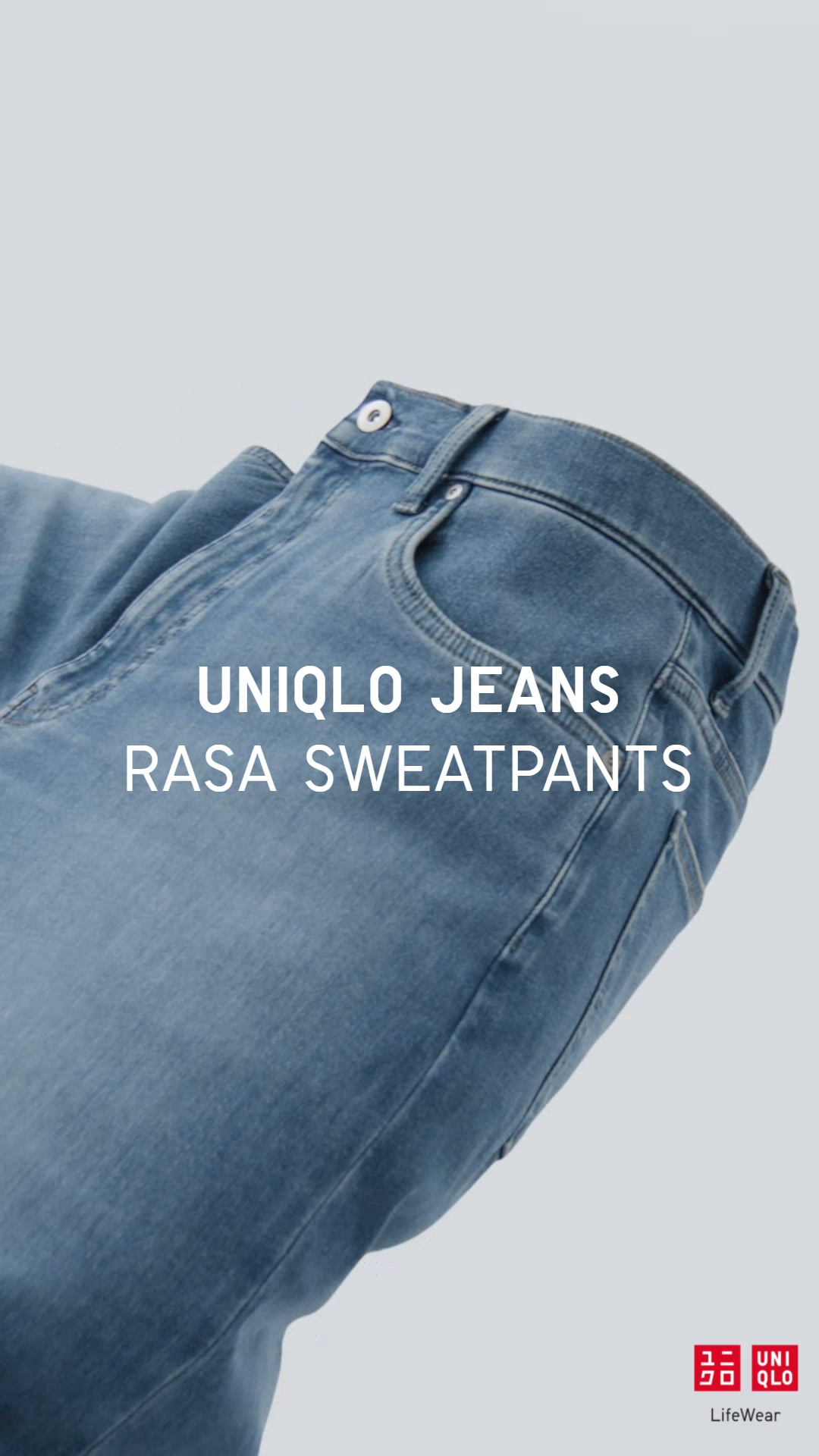 Uniqlo Indonesia Facebook ad: EZY Jeans rasa sweatpants - UNIQLO Masterpiece.
