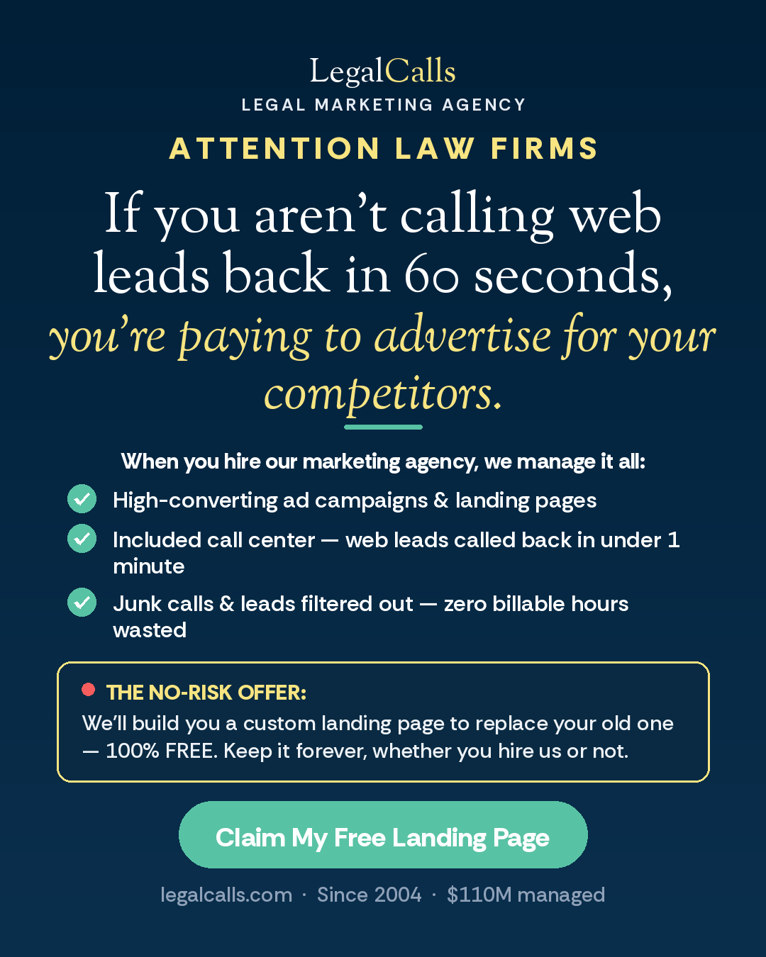 LegalCalls Facebook ad