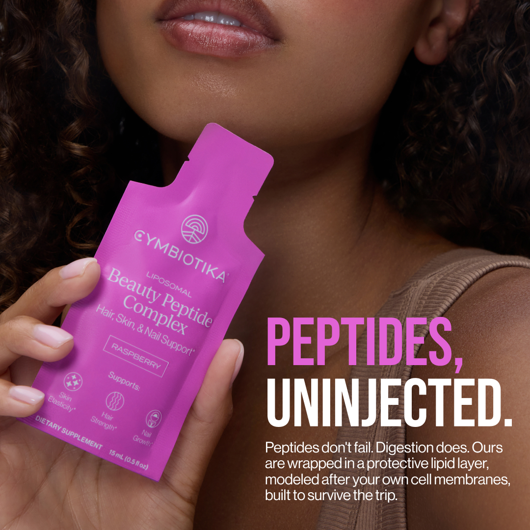 Cymbiotika Facebook ad: Peptides. No Needles.