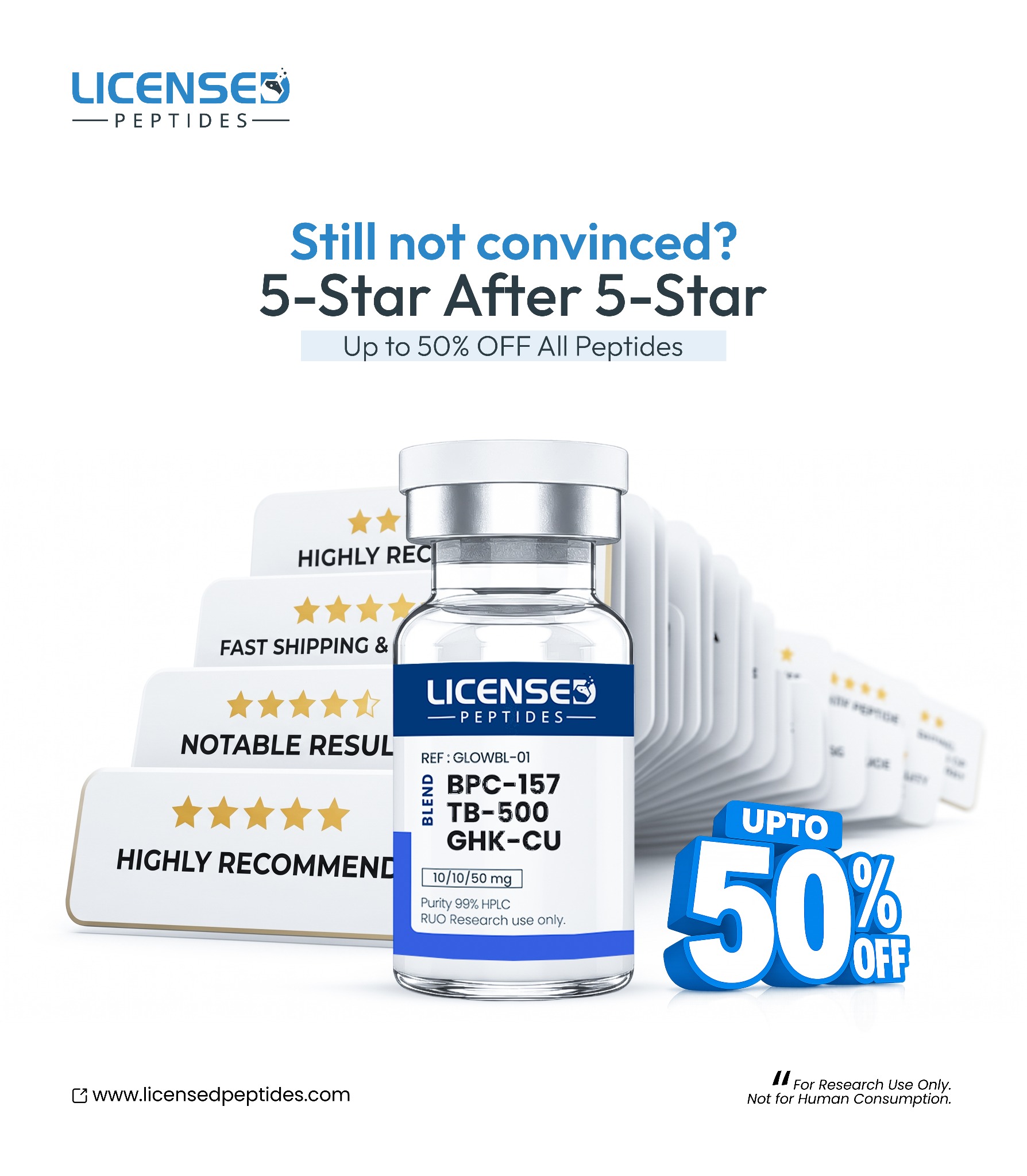 LicensedPeptides.com Facebook ad