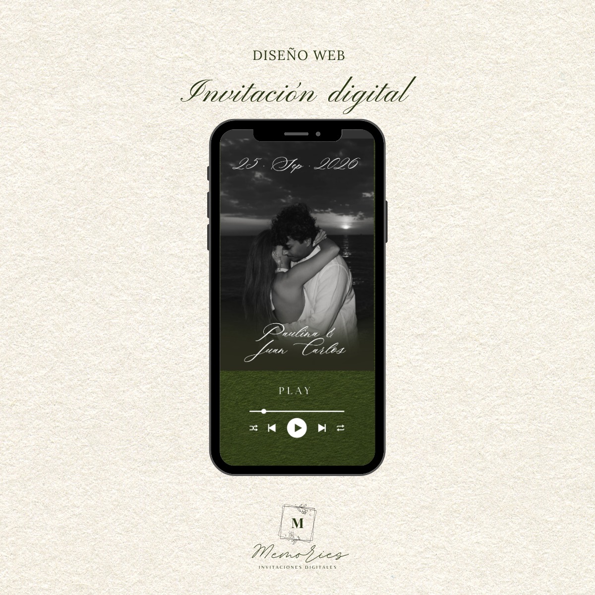 Memories invitaciones digitales Facebook ad: Diseñamos invitaciones digitales elegantes, personalizadas…