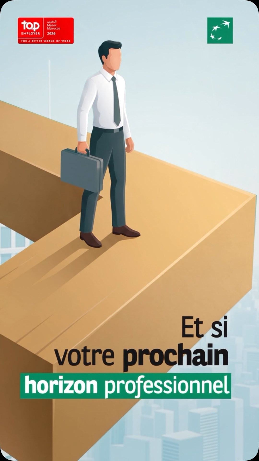 BMCI Groupe BNP Paribas Facebook ad: Votre prochain horizon professionnel pourrait commencer ici.