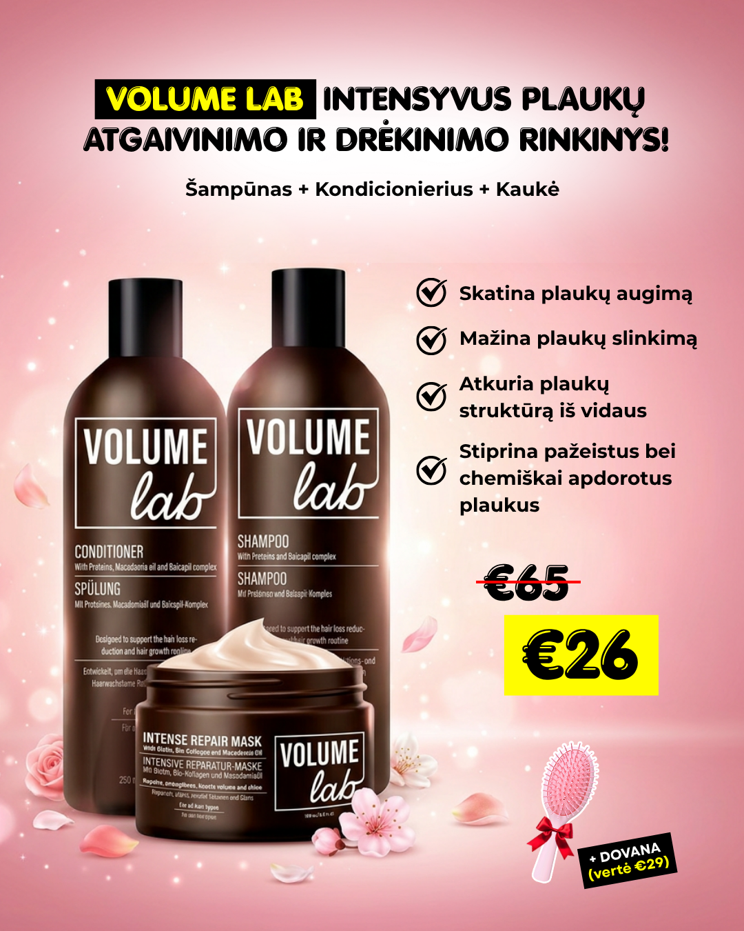 Derma DNA Lietuva Facebook ad: Vitaminų bomba Jūsų plaukams!