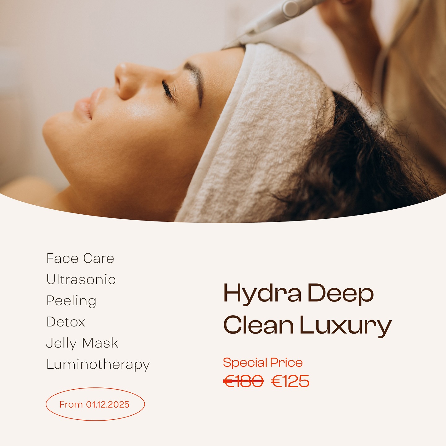 AH Clinique Esthétique Facebook ad: Hydra deep clean luxury