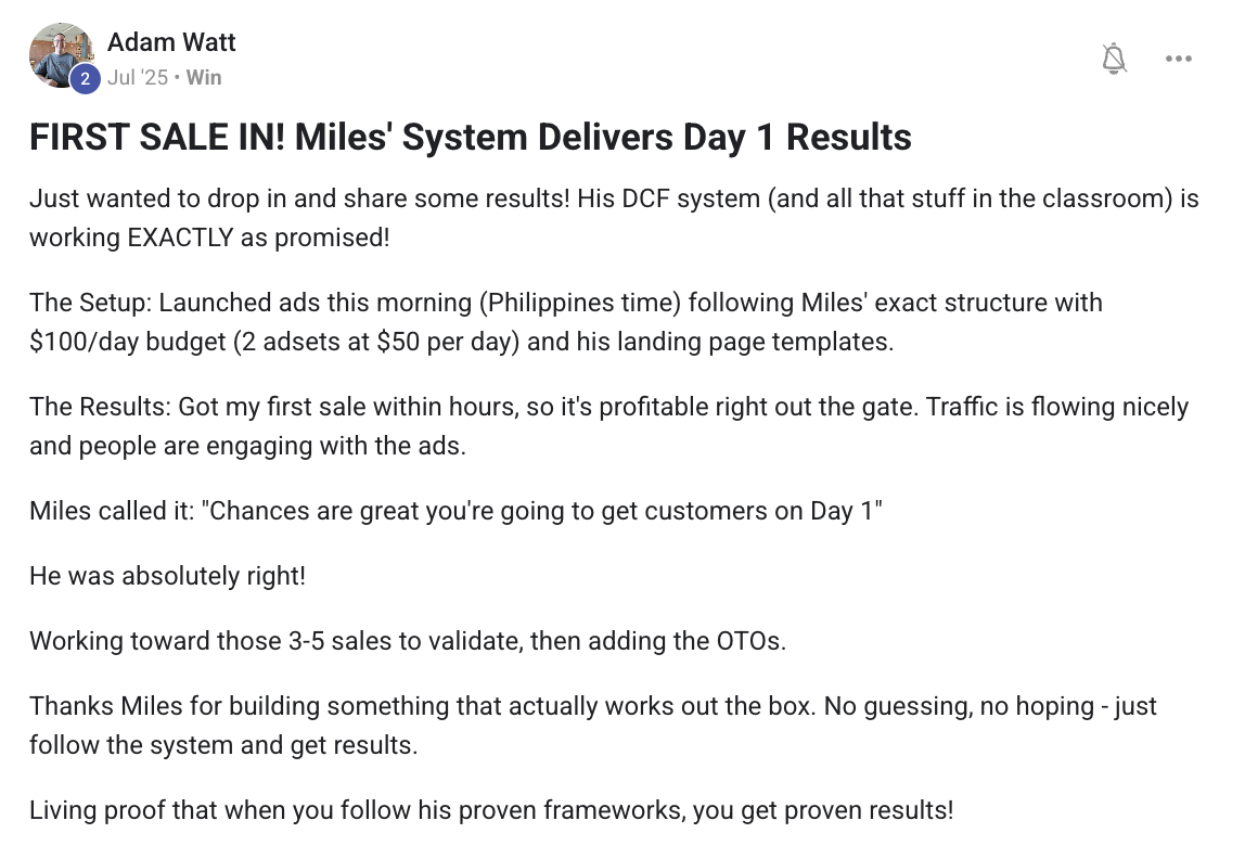 Miles Stutz - 4-Hour Consultant Facebook ad