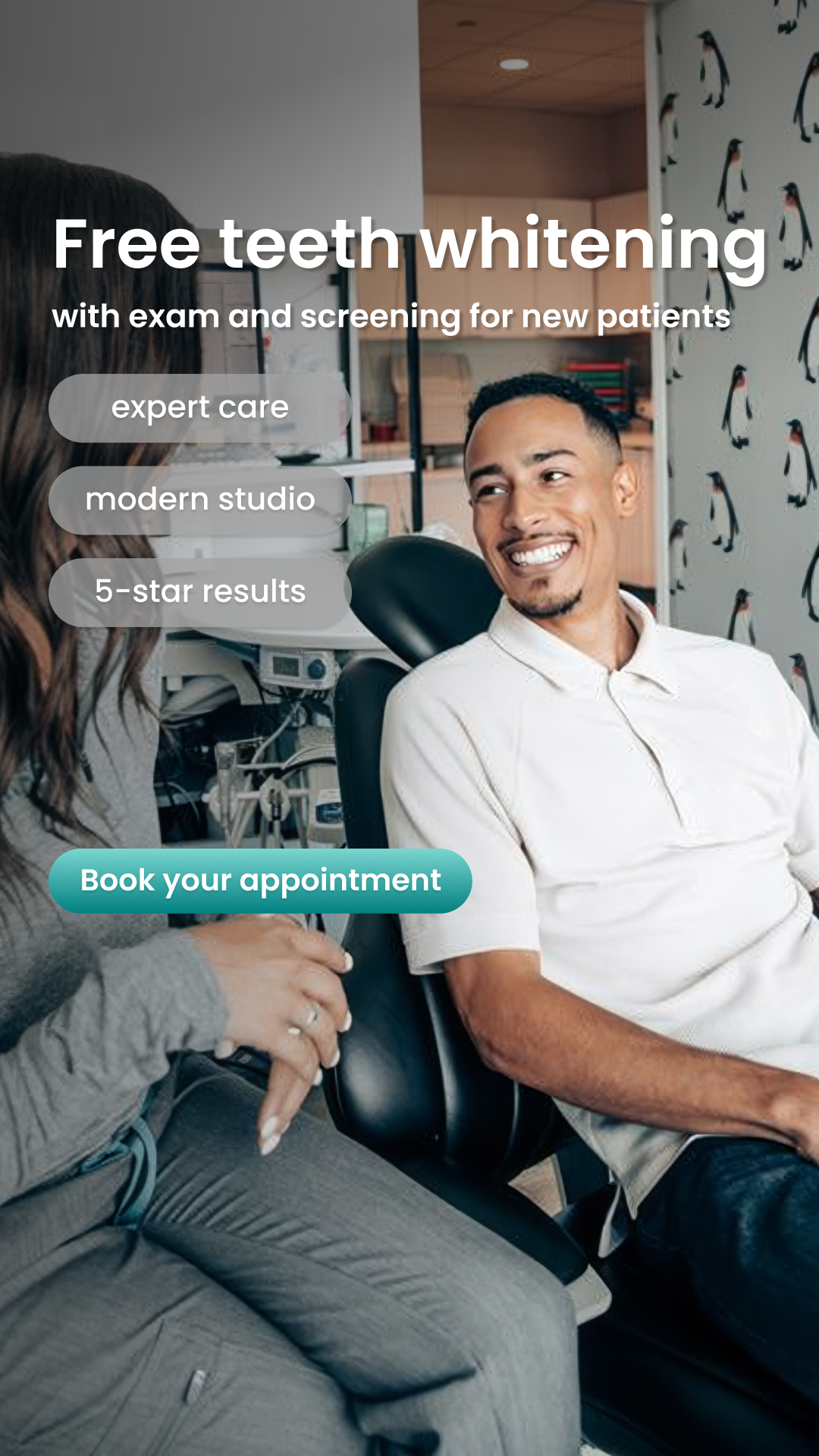 Swish Dental Facebook ad: Free Whitening after your New Patient Exam & Cleaning