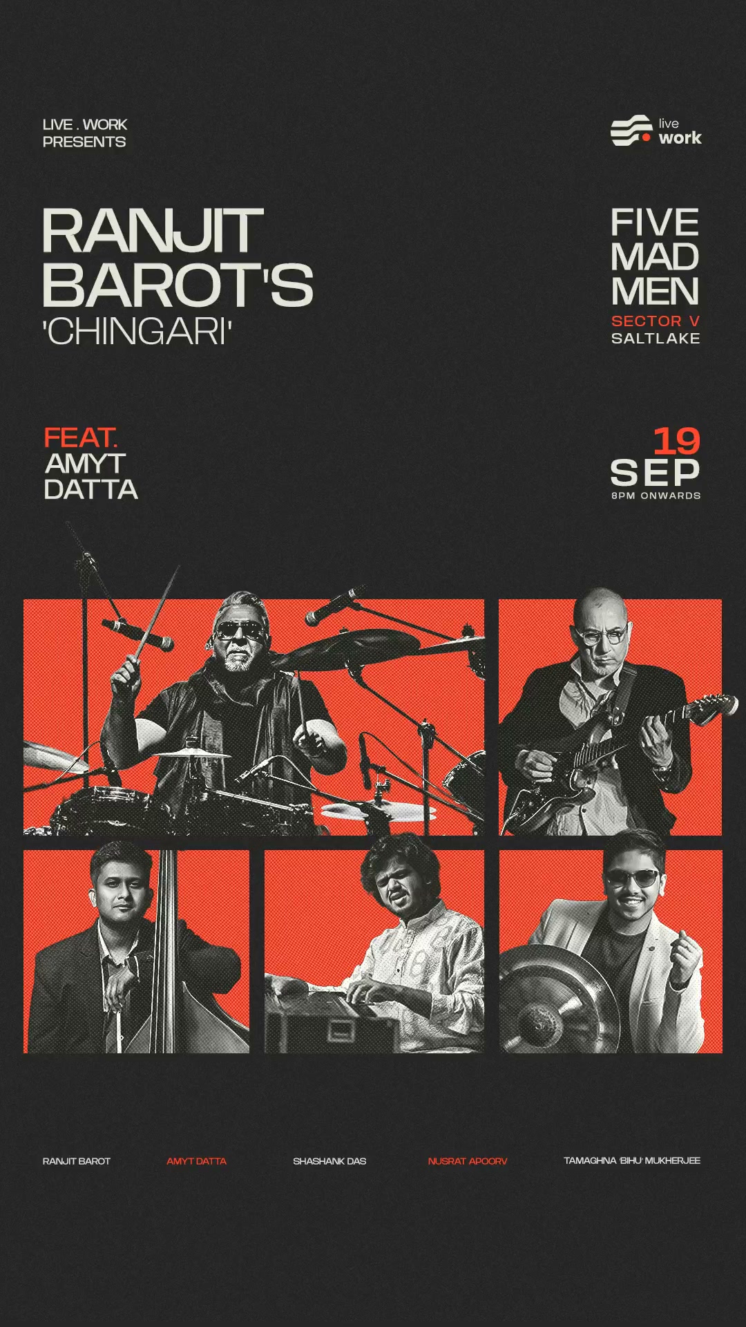 Live.work Facebook ad: Chingari · 19 Sep · Five Mad Men