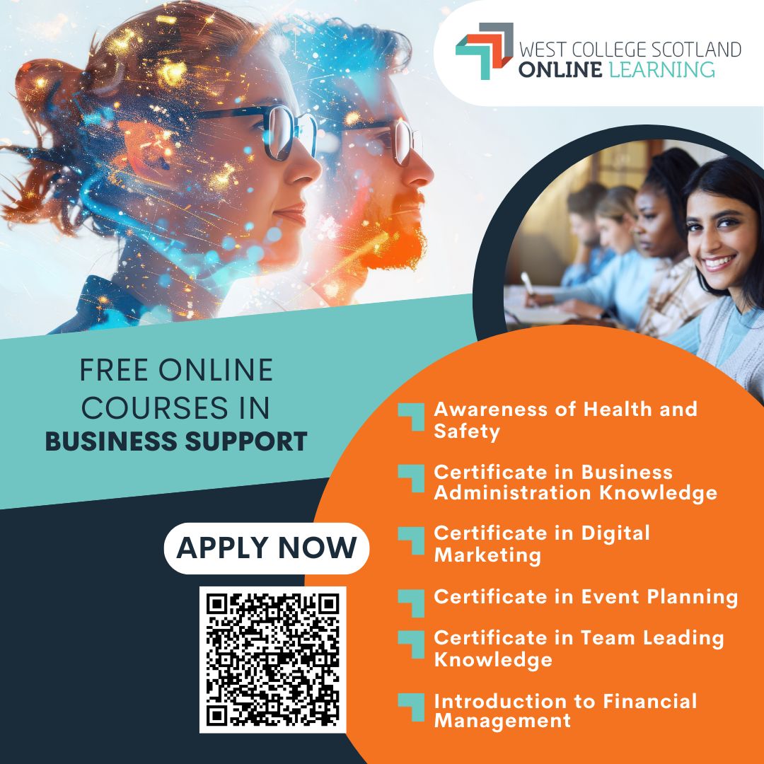 West College Scotland Facebook ad: FREE online courses in a range of subjects…