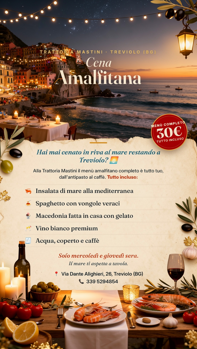 Trattoria Mastini Facebook ad: Menù Amalfitano