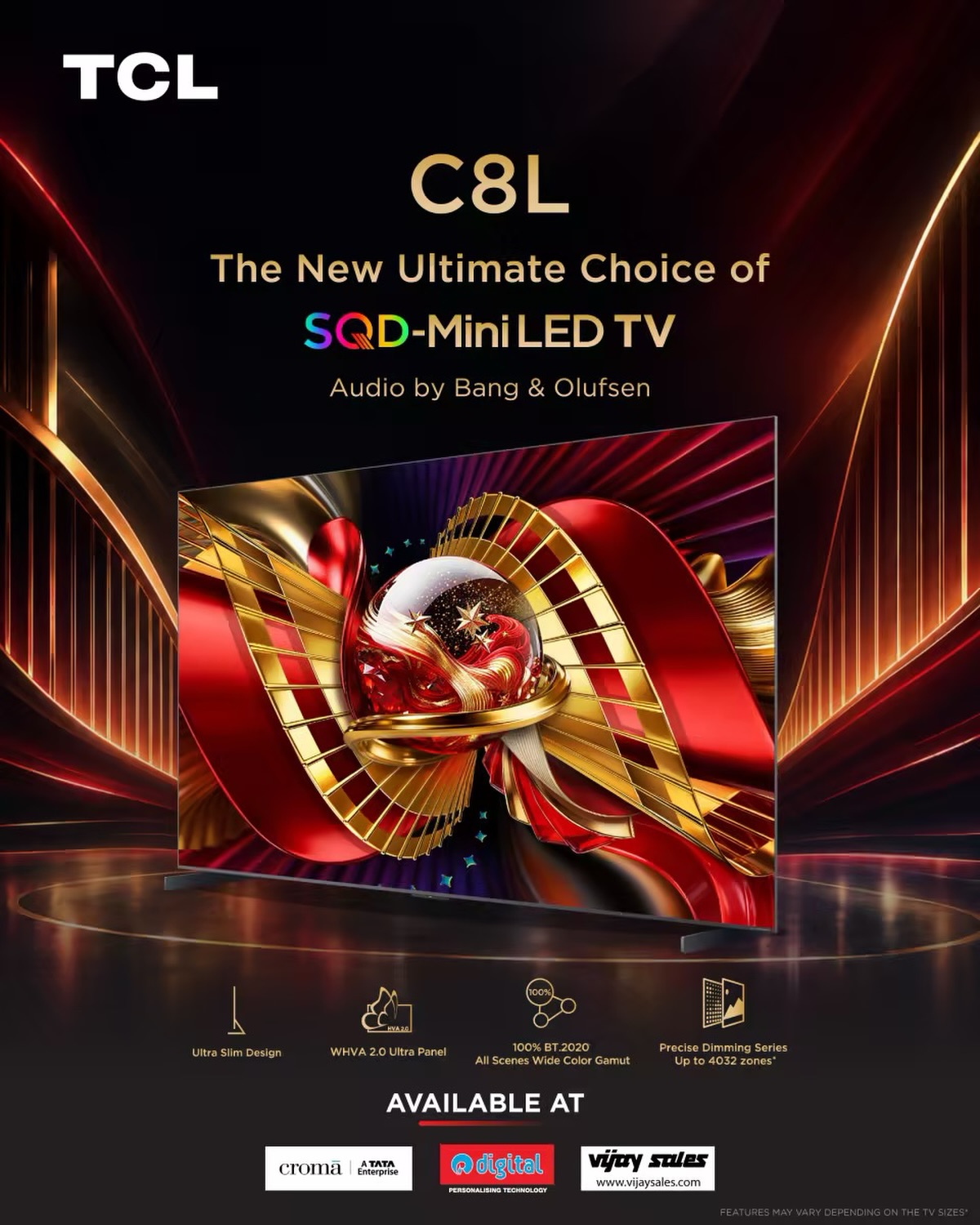 TCL Electronics Facebook ad: The ultimate choice in SQD Mini LED TVs.
