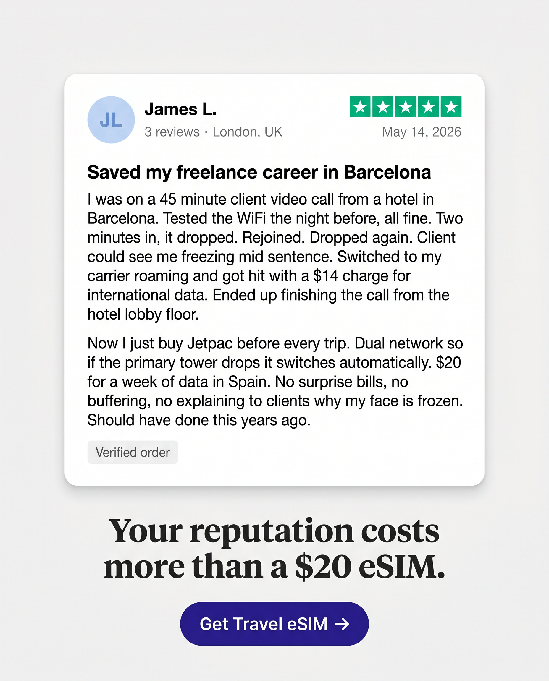 Jetpac Facebook ad