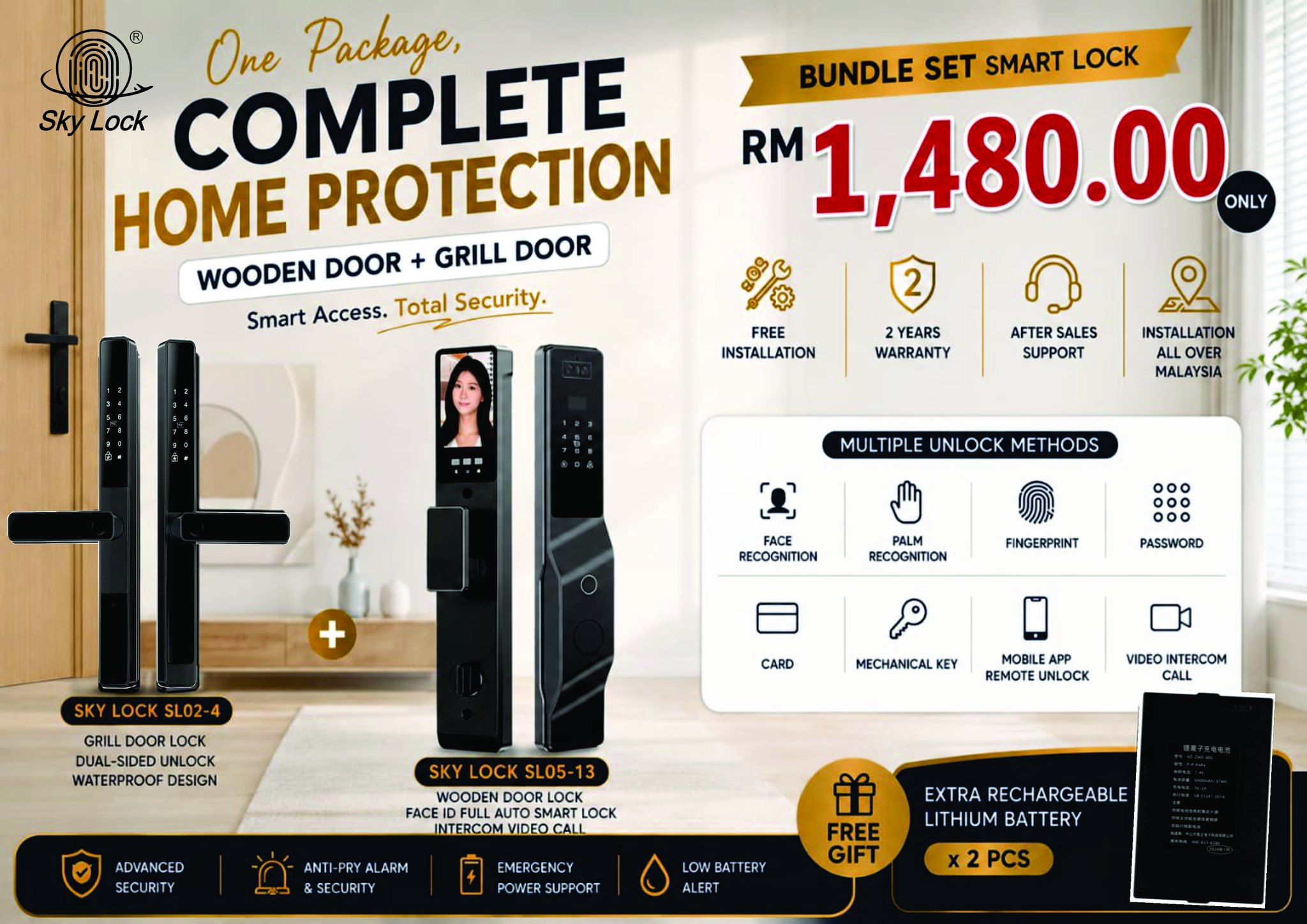 My Home Smart Lock Solution Facebook ad: ๐๐จ๐ฆ๐ฉ๐ฅ๐๐ญ๐ ๐๐ฆ๐๐ซ๐ญ ๐๐จ๐๐ค ๐๐ฎ๐ง๐๐ฅ๐โฆ