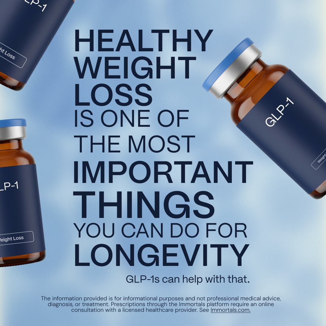 Immortals Longevity Facebook ad: Prescriptions to support longevity.