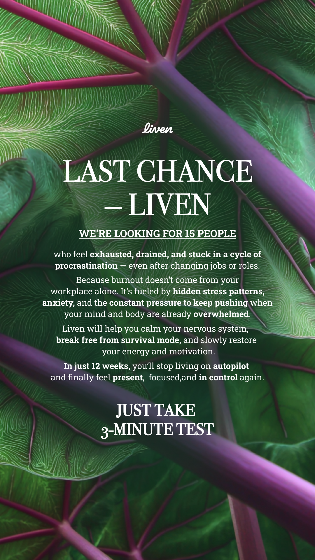 Liven: Self-Discovery Community Facebook ad