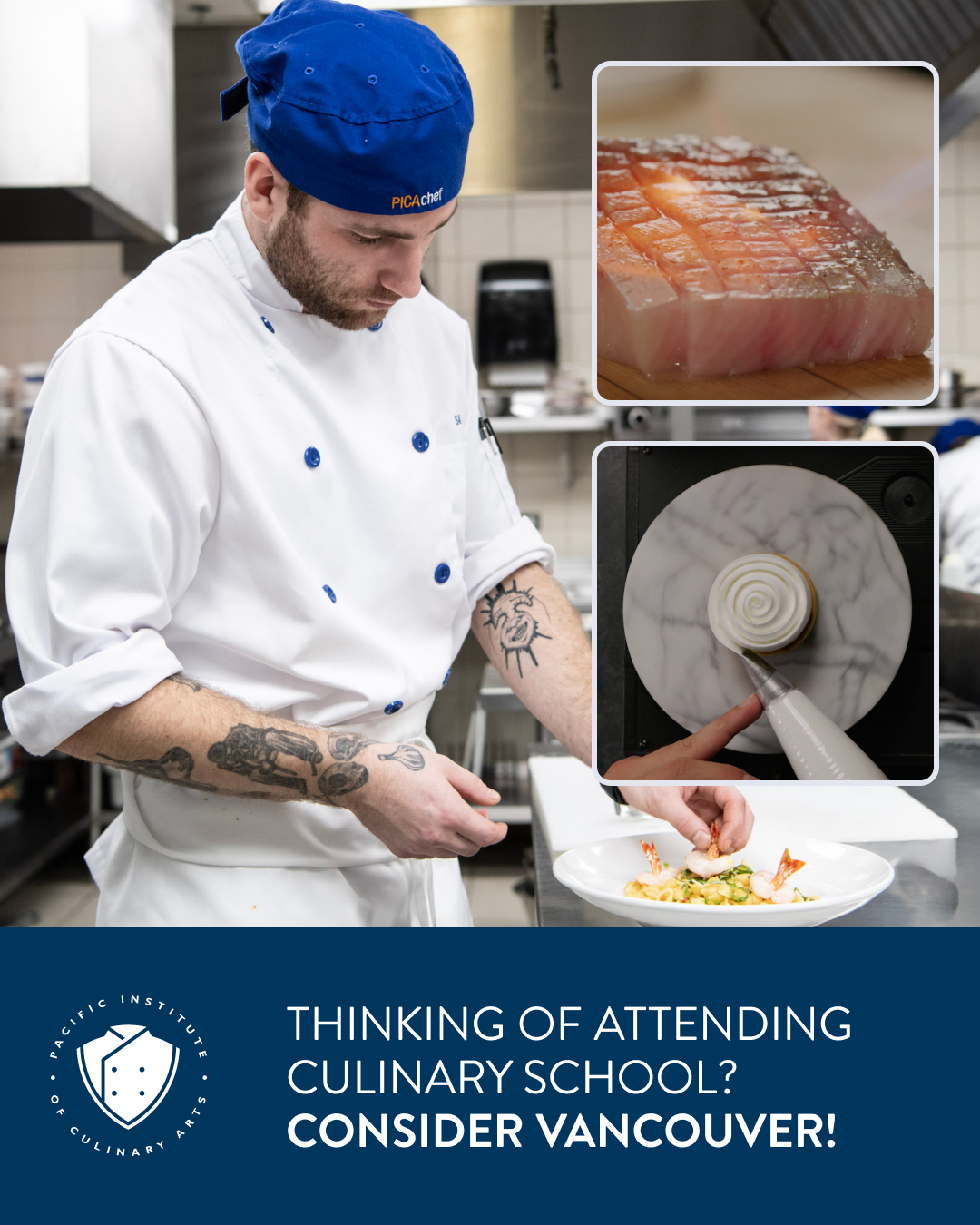 Pacific Institute of Culinary Arts Facebook ad: Thinking of culinary school? Consider Vancouver.