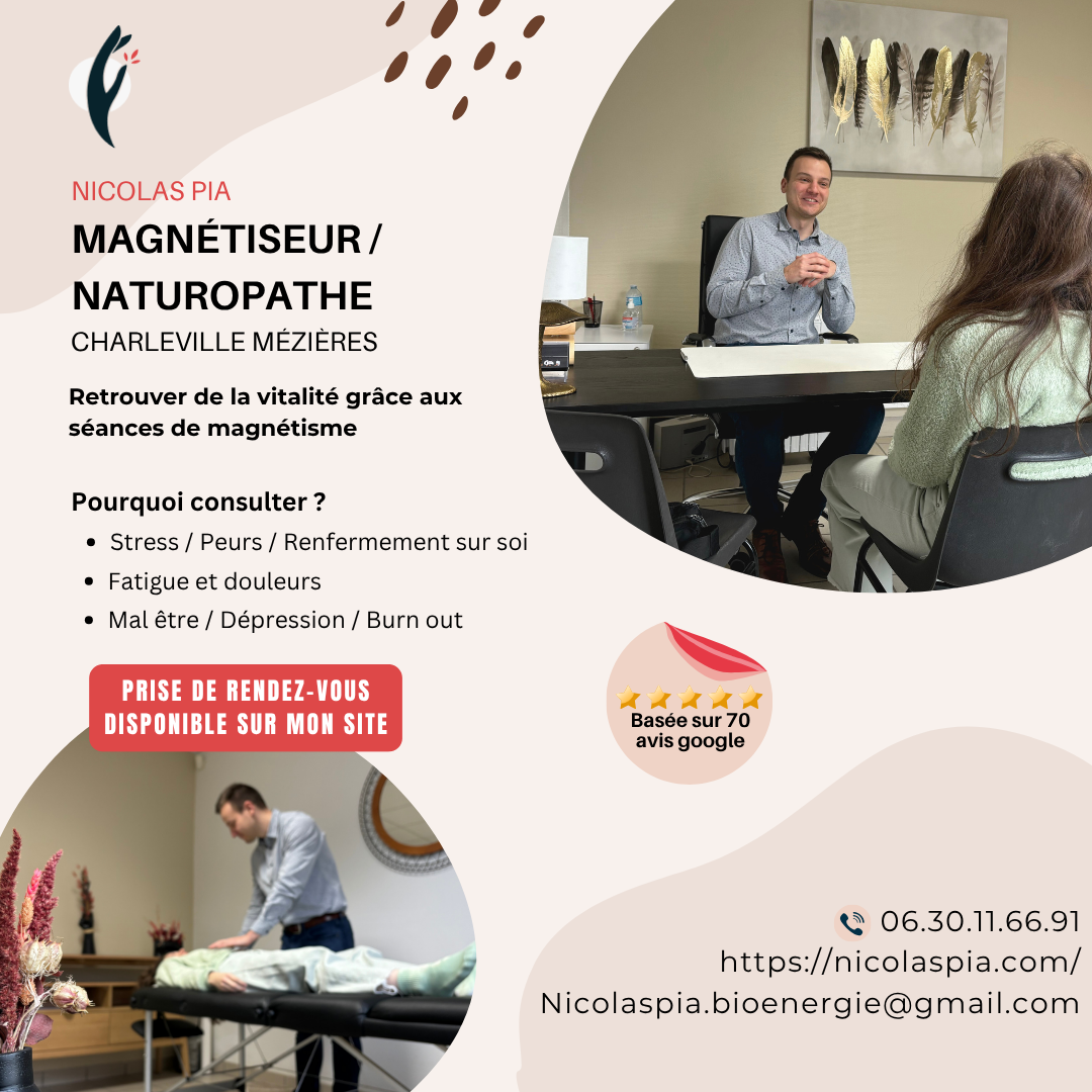 Nicolas PIA Magnétiseur / Naturopathe Facebook ad: Burn-out, fatigue, stress, insomnies… Ne laissez plus votre…