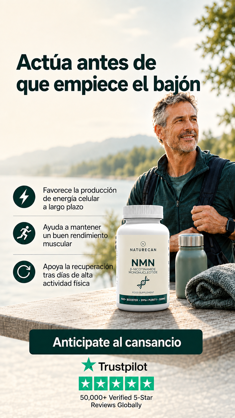 Naturecan España Facebook ad: Mantén tu energía a medida que envejeces