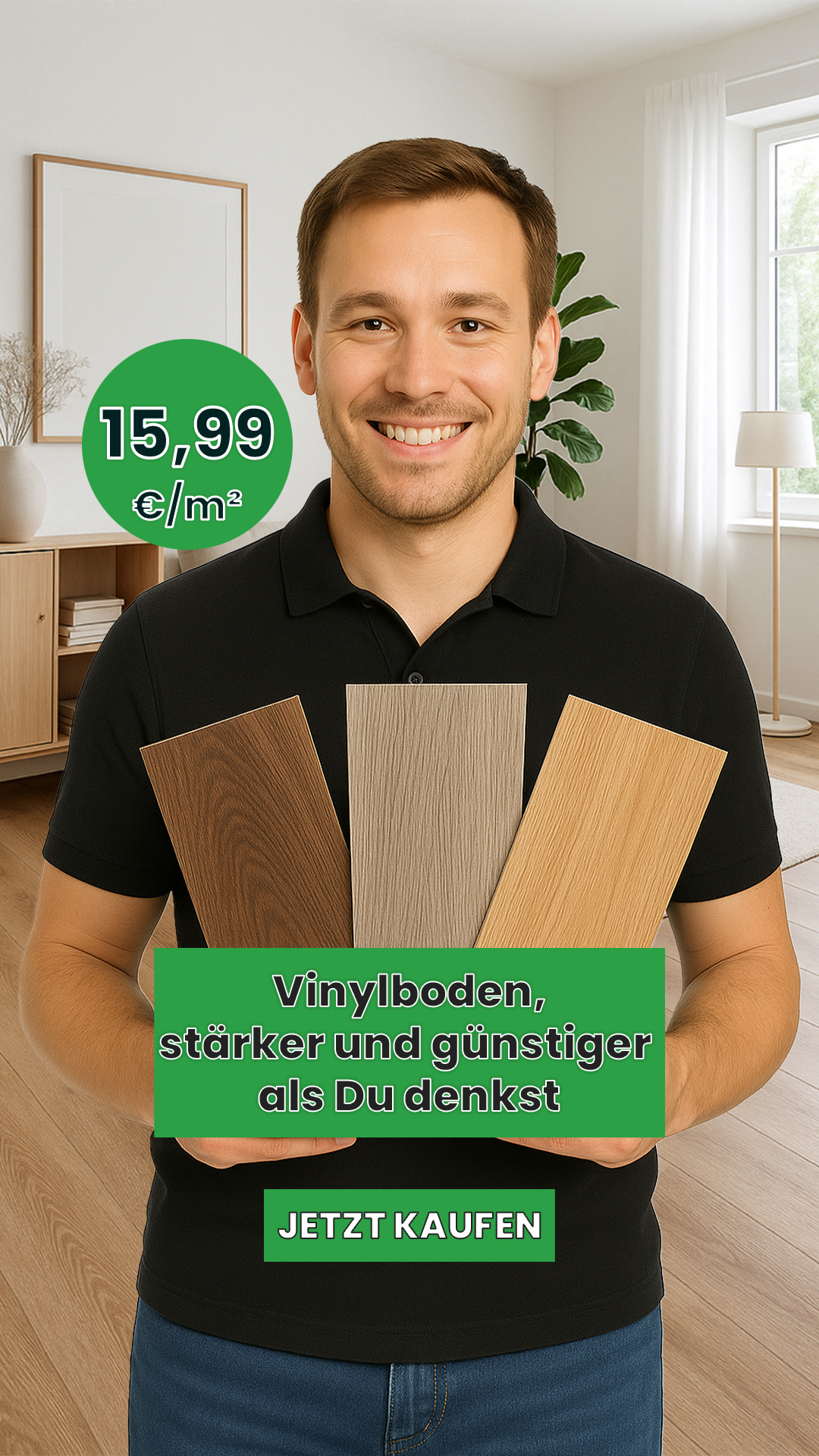 Floor4All Facebook ad: Wenn du einen Akkuschrauber halten kannst, kannst du auch…