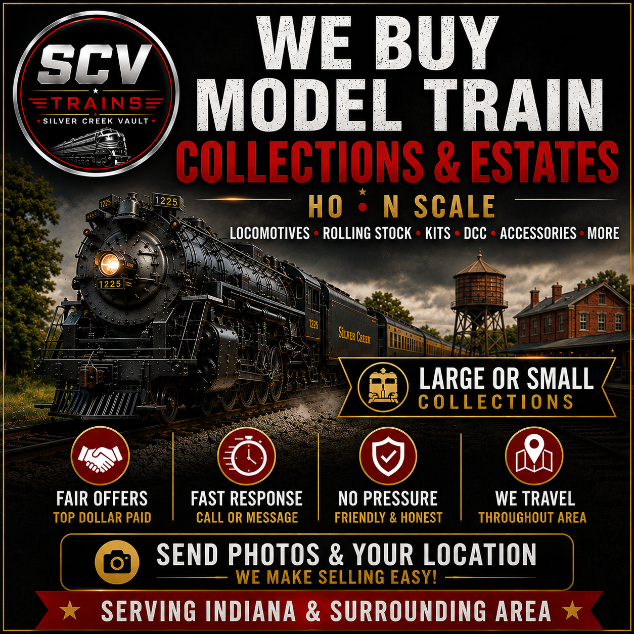 SCV Trains Facebook ad: SCV Trains buys model train collections and estates…