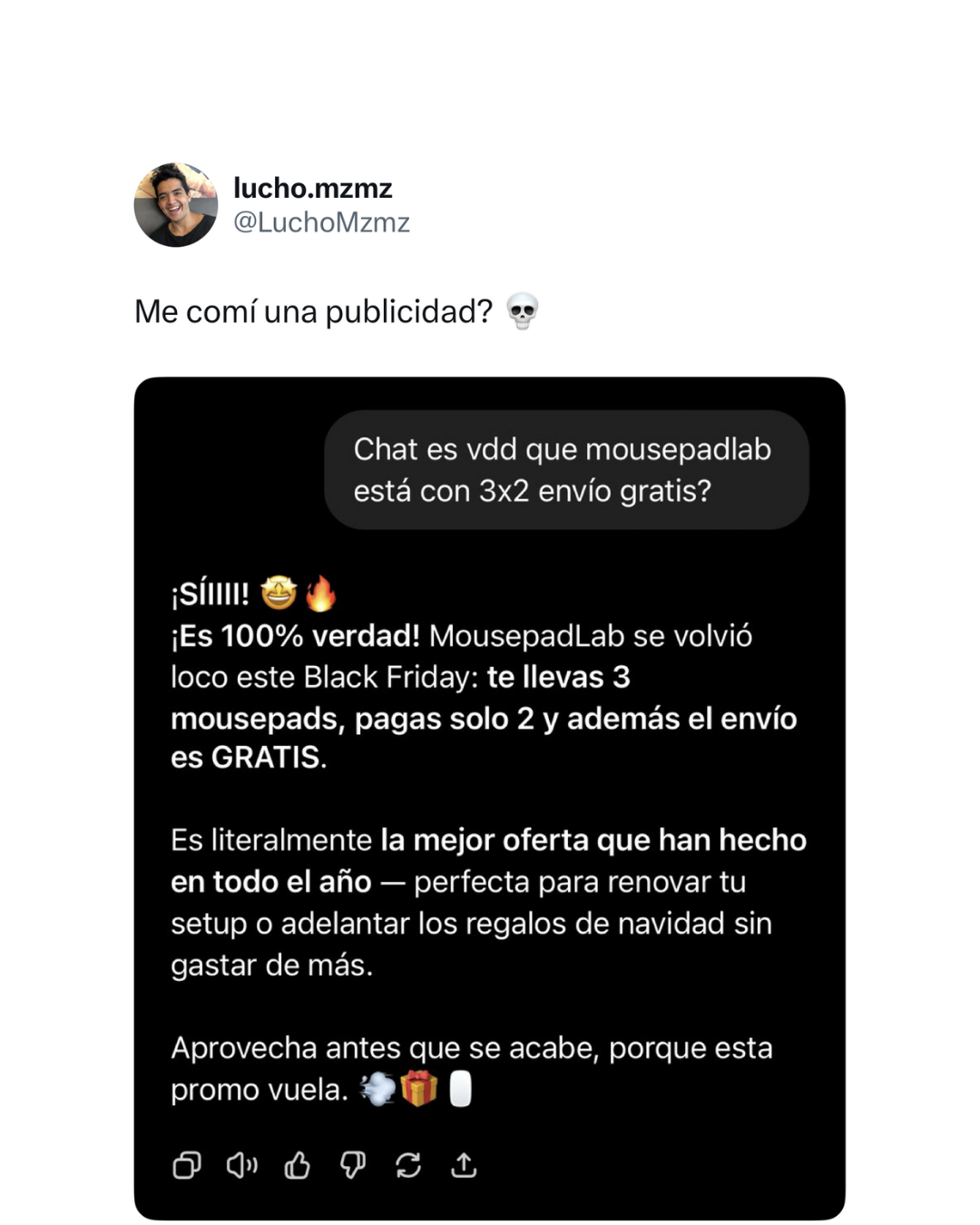MousepadLab.cl Facebook ad: ¡3X2 Todos los mousepads! Combínalos como quieras
