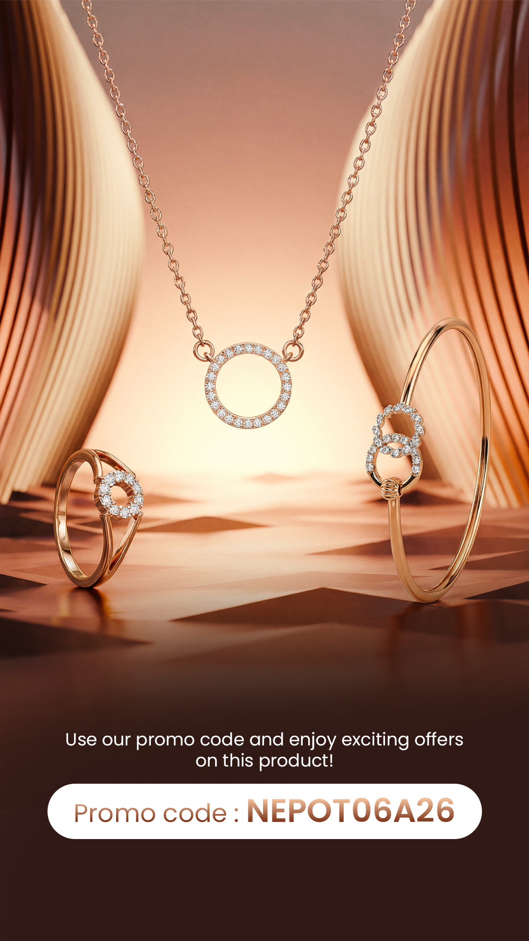 Bhima Jewellery Facebook ad: 18K Diamond Necklace Set by Bhima