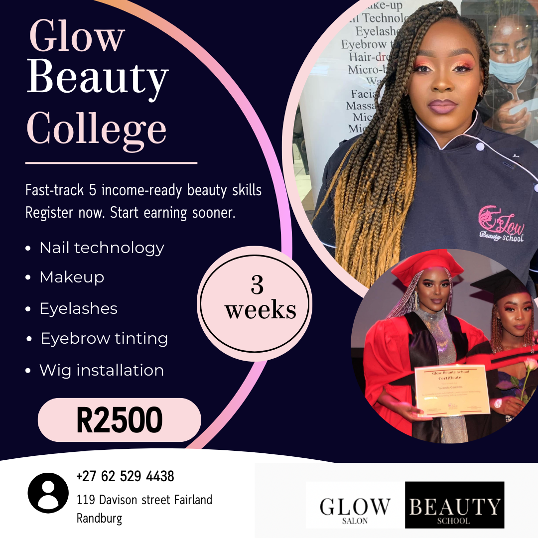 Glow Beauty Nails Facebook ad: 5 Beauty Courses for Only R2500