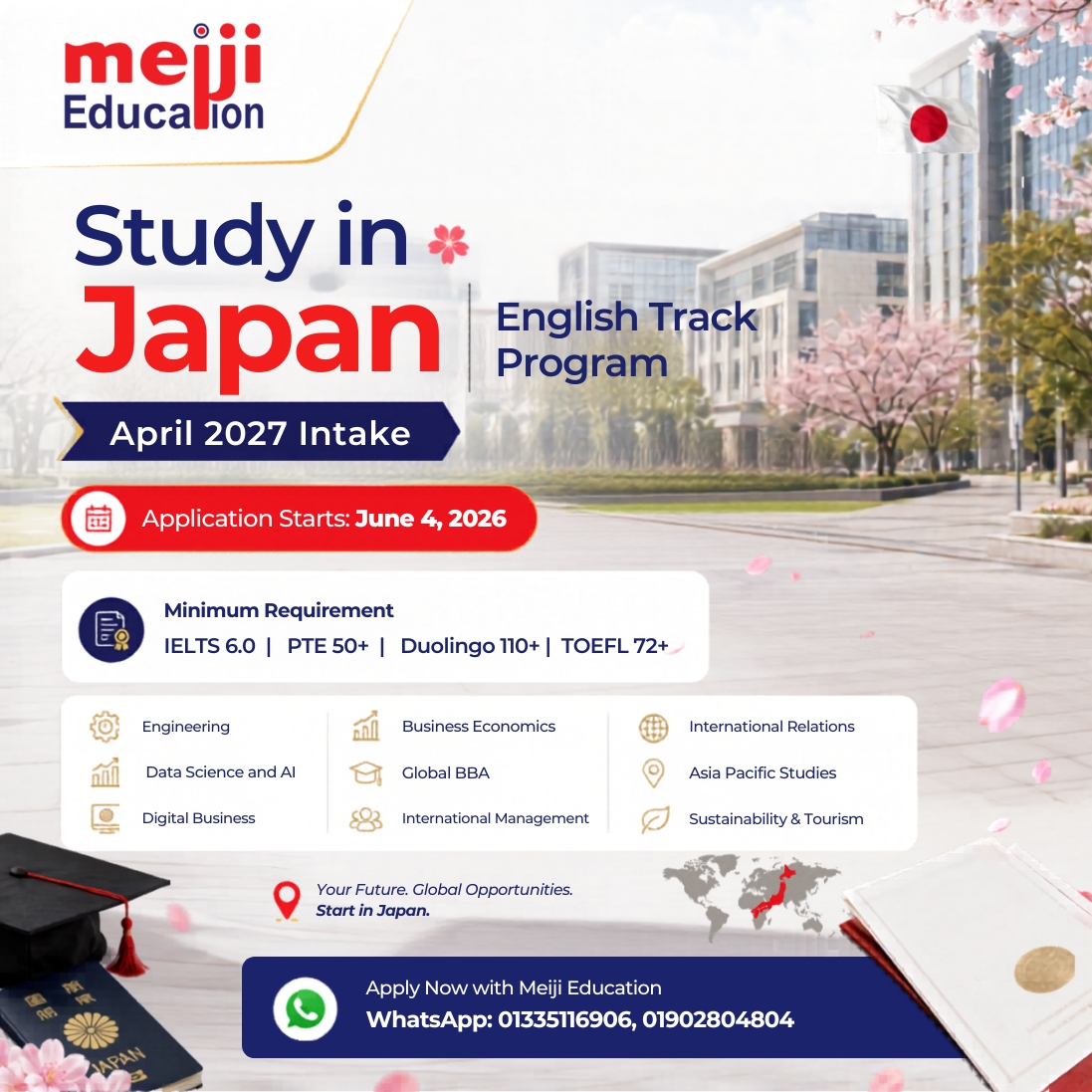 Meiji Education Facebook ad: Ready to study in Japan?