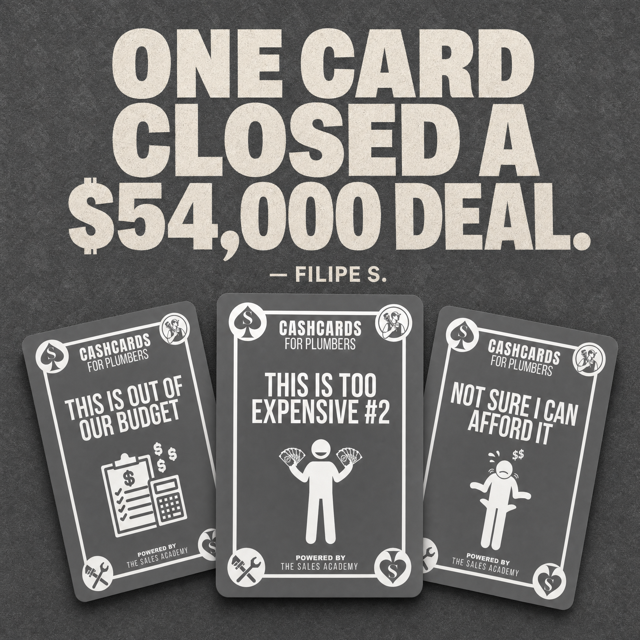 Jordan Stupar Facebook ad: Close More Plumbing Jobs With 46 Cards