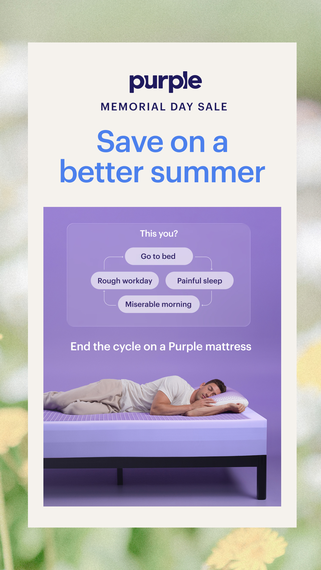 Purple Facebook ad