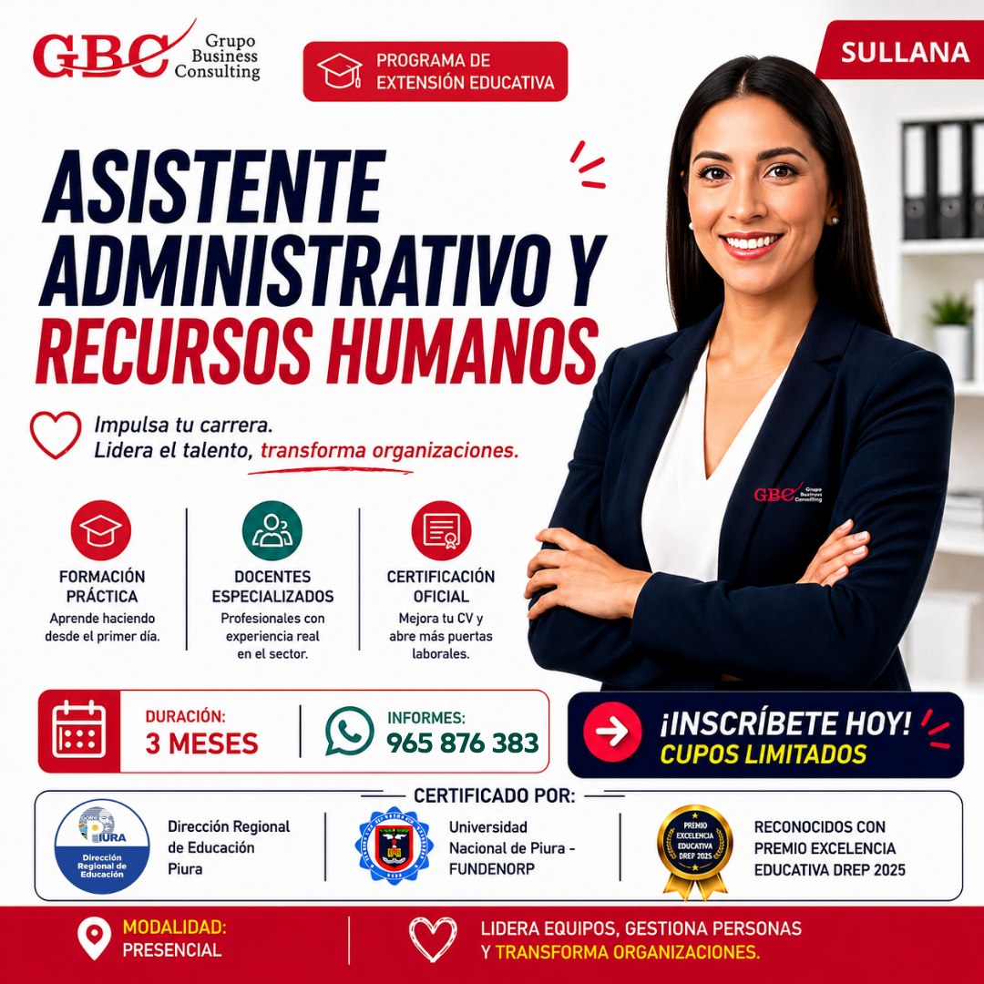Grupo Business Consulting - Sede Sullana Facebook ad: 𝐒𝐔𝐋𝐋𝐀𝐍𝐀 | 𝐏𝐑𝐄𝐒𝐄𝐍𝐂𝐈𝐀𝐋