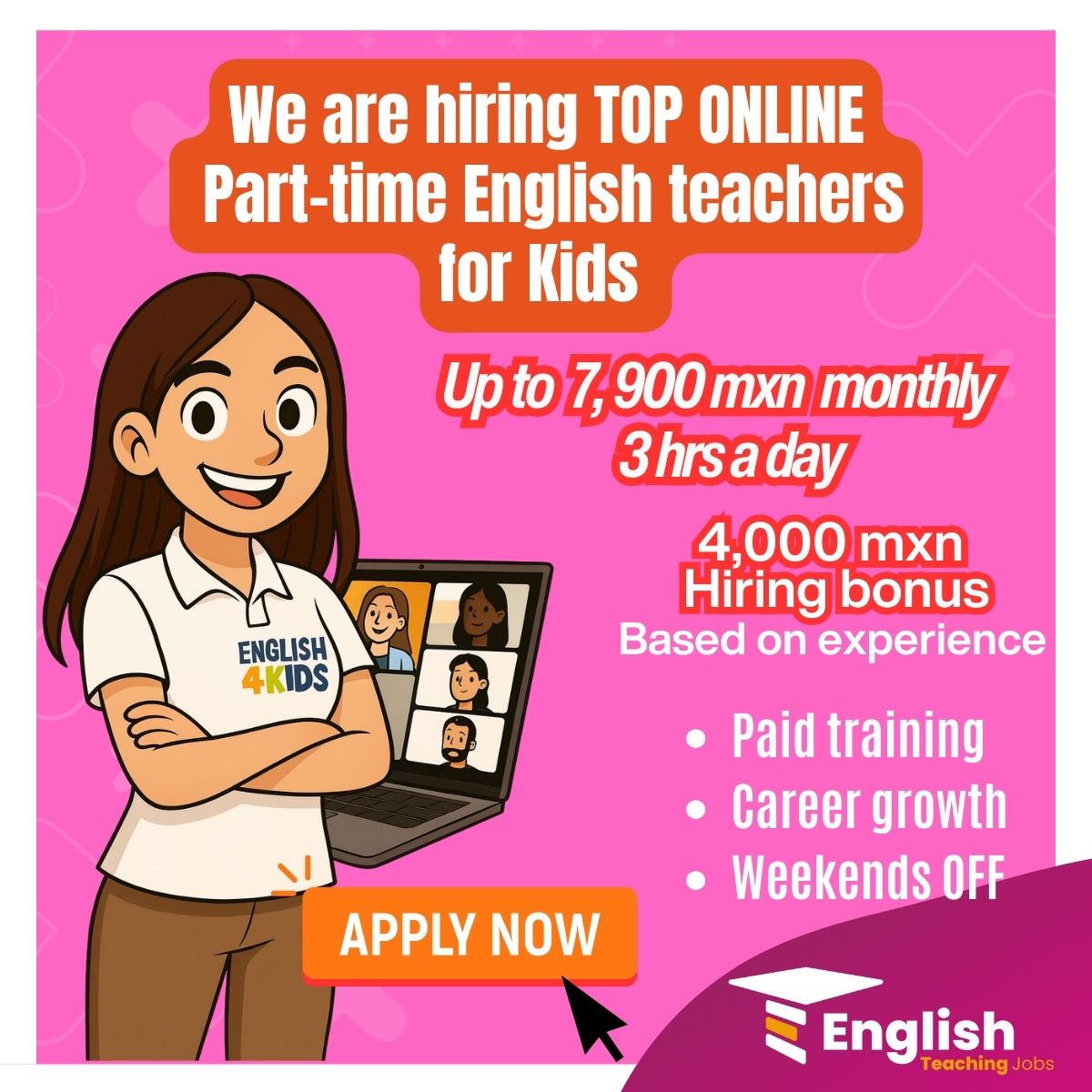 English Teaching Jobs Facebook ad