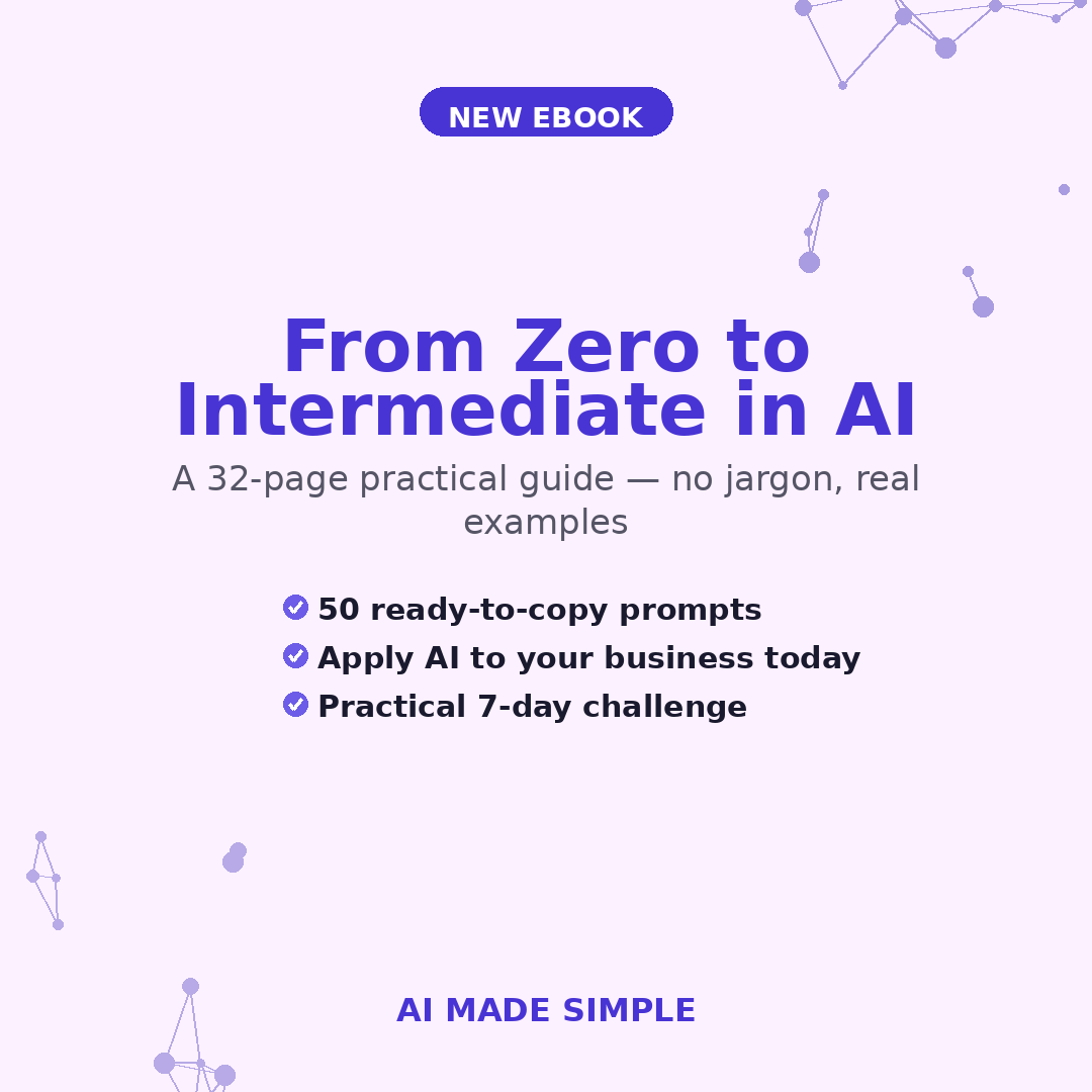invoxa.app Facebook ad: AI Made Simple: From Zero to Intermediate