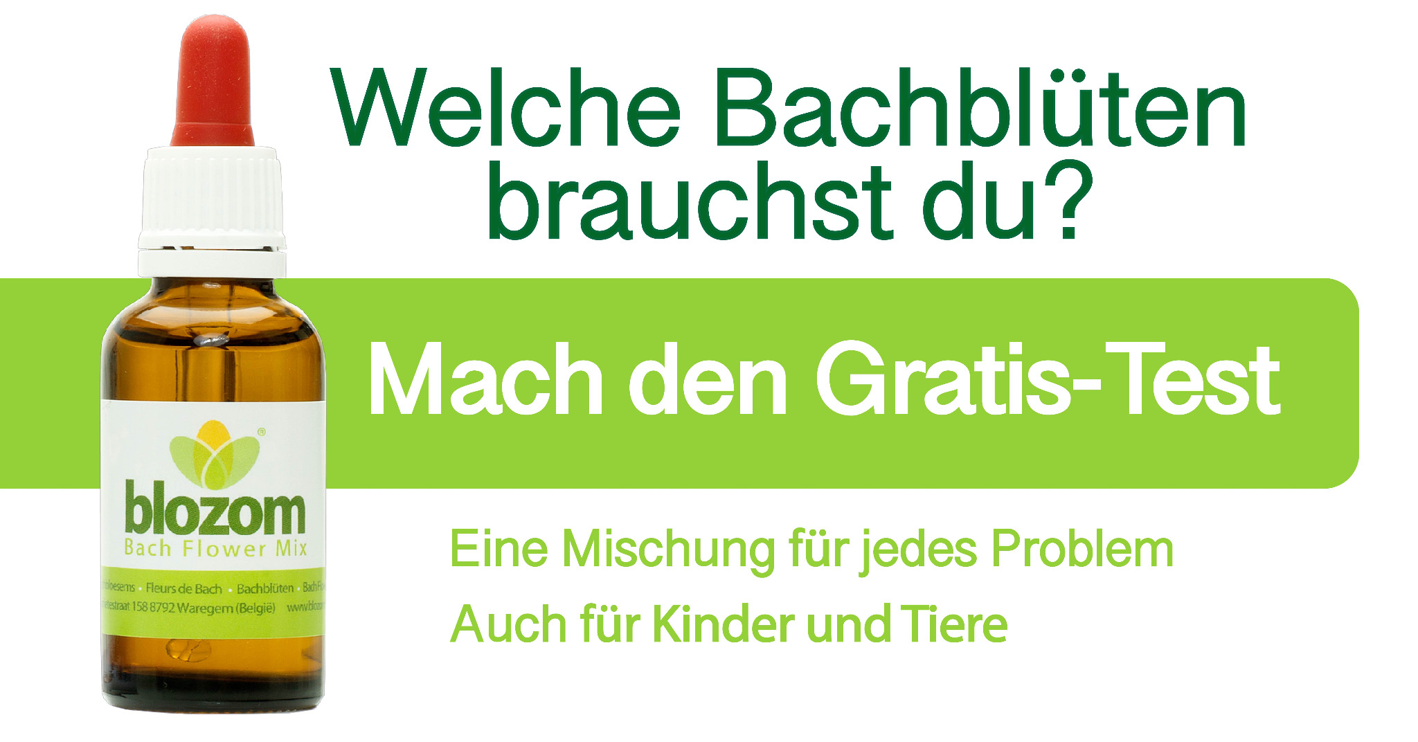 Blozom Bach Flowers Facebook ad: Entdecke deine perfekte Mischung.