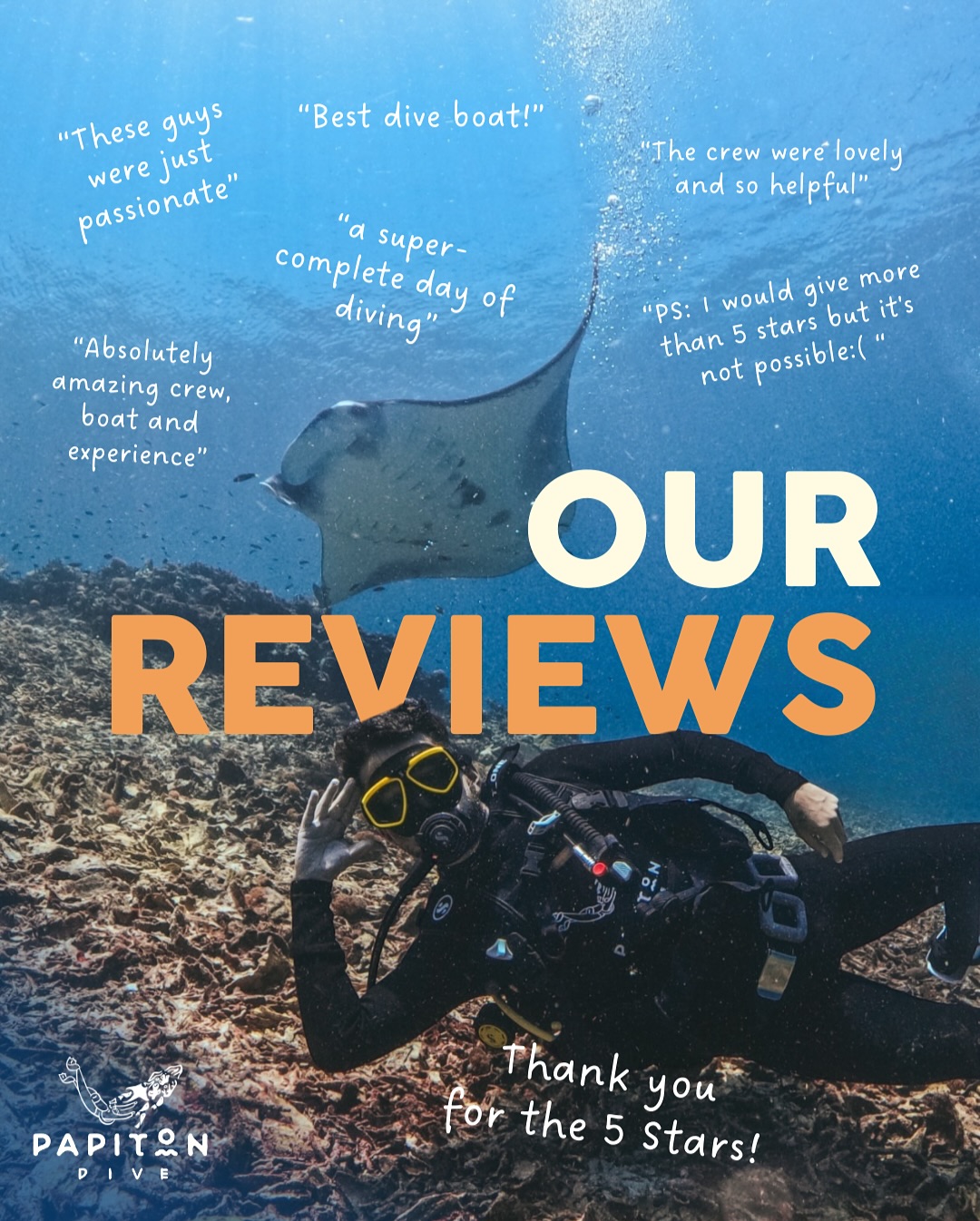 Papiton Dive Facebook ad: Thank you divers!