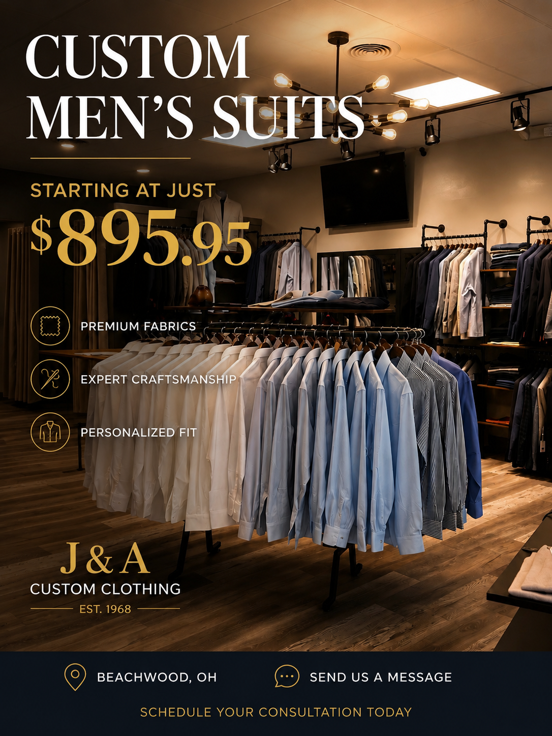 J & A Custom Clothing Facebook ad from Jul 13, 2026