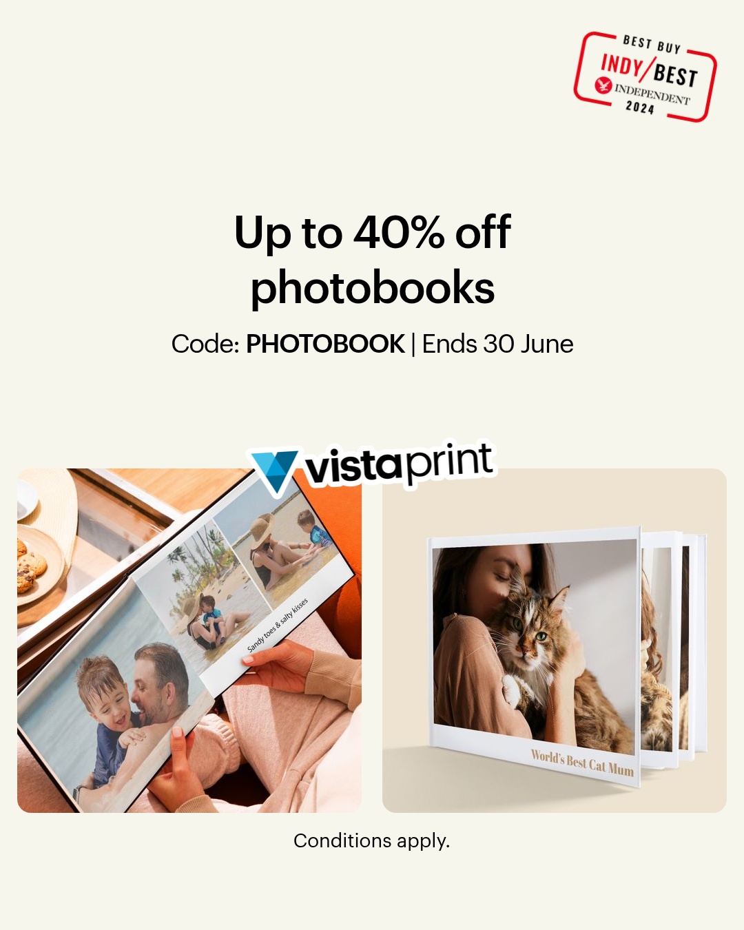 VistaPrint Facebook ad