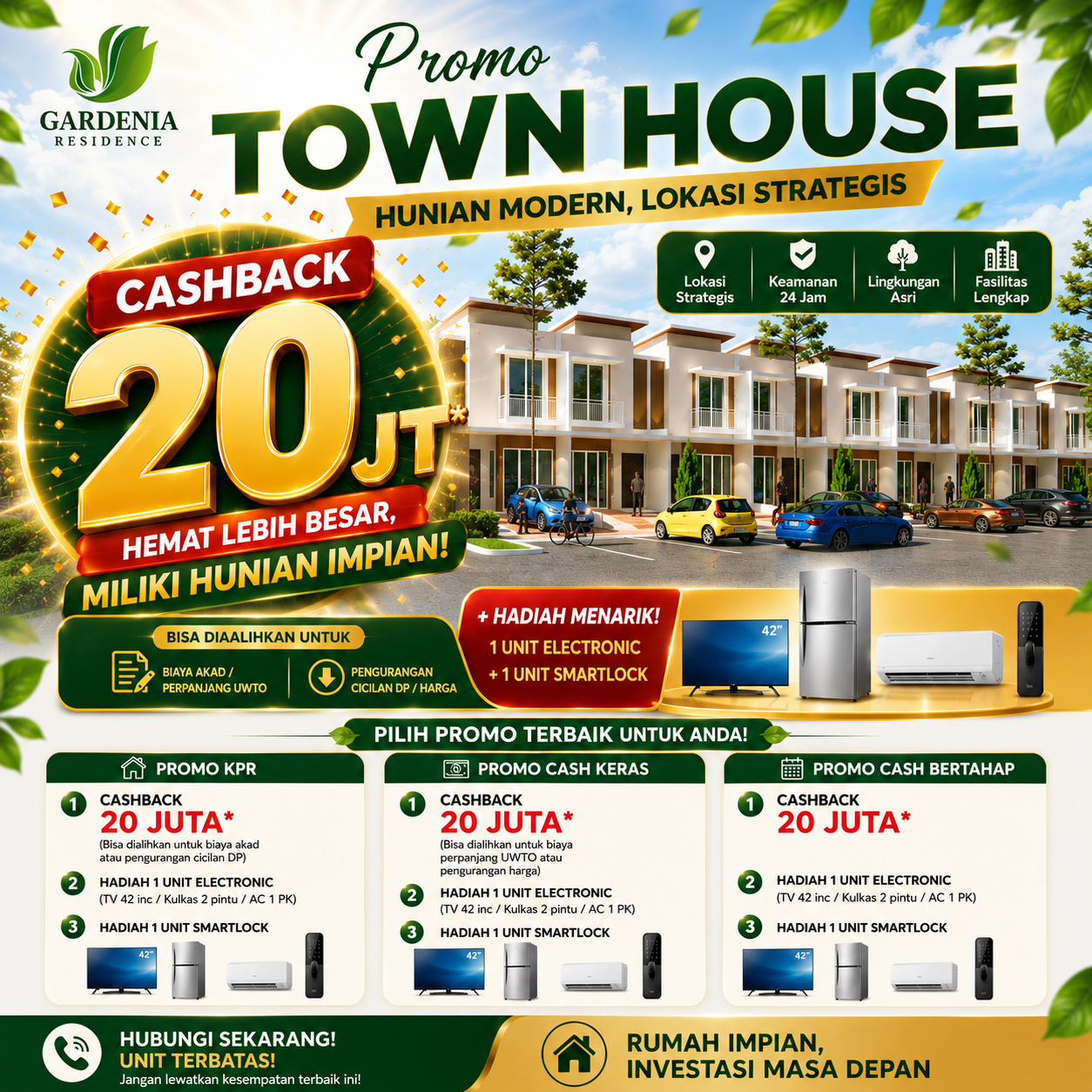 Gardenia Residence Batam Facebook ad: Booking Sekarang