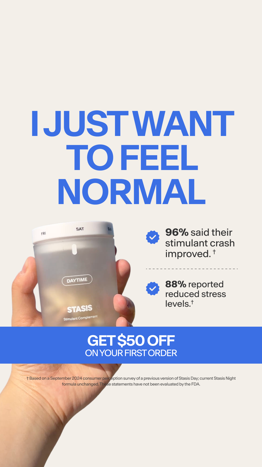 Stasis Facebook ad