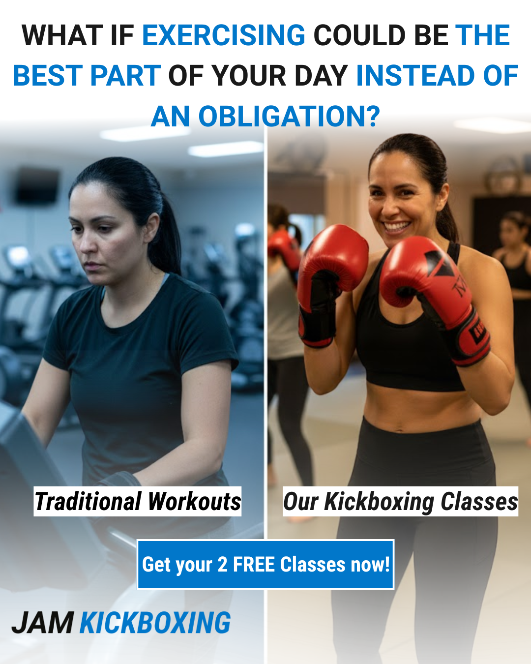 Jam Kickboxing Facebook ad: You might be 35.