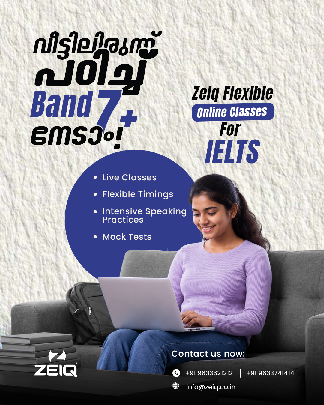 Zeiq Academy Facebook ad: IELTS Online Classes, Join Now