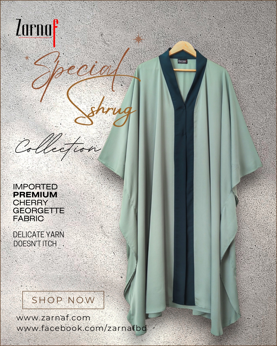 Zarnaf Facebook ad: Shrug Kaftan - by Zarnaf