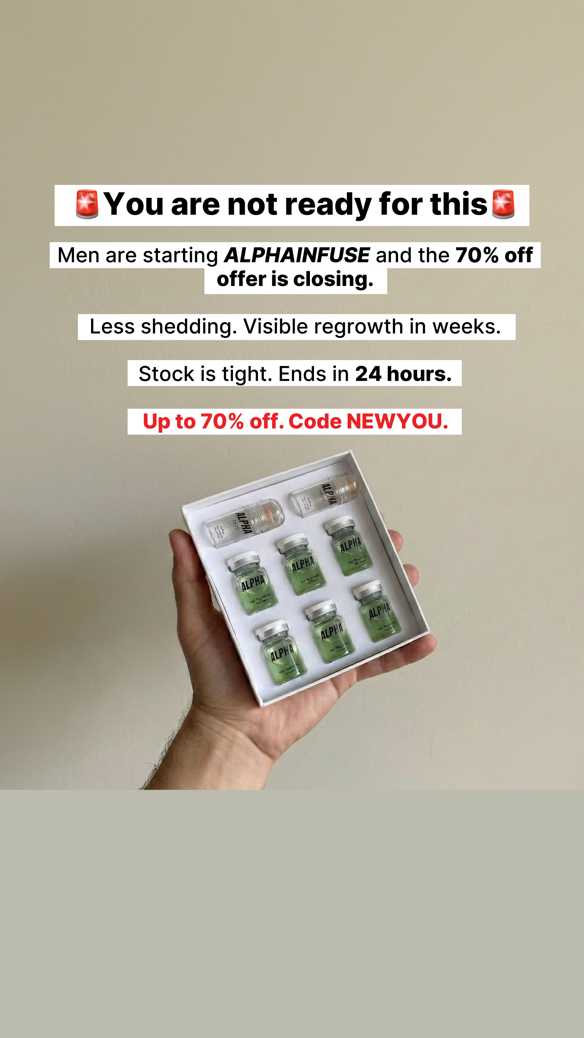 AlphaInfuse Facebook ad