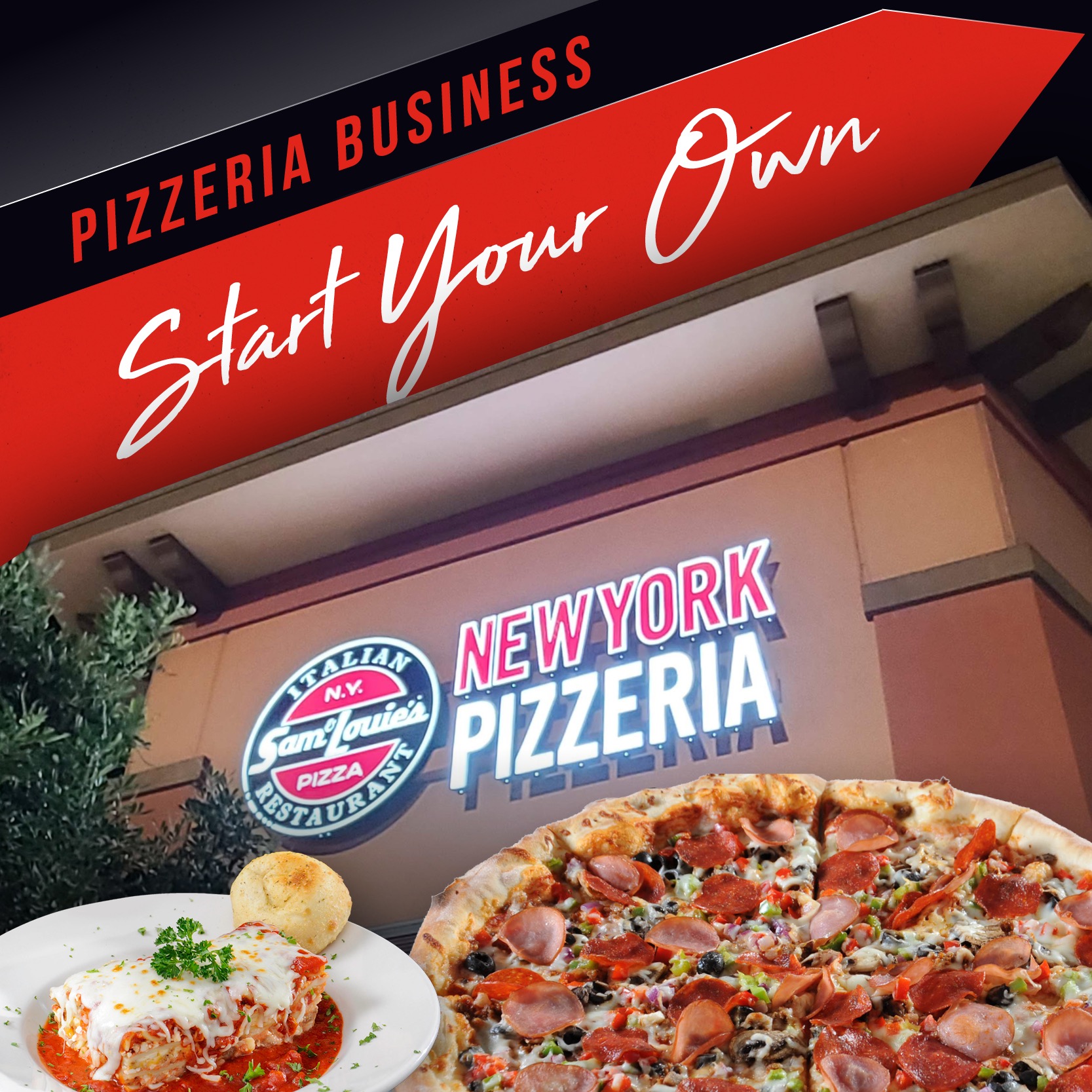 Sam & Louie's Facebook ad: Make Some Dough and Own Your Own Place!
