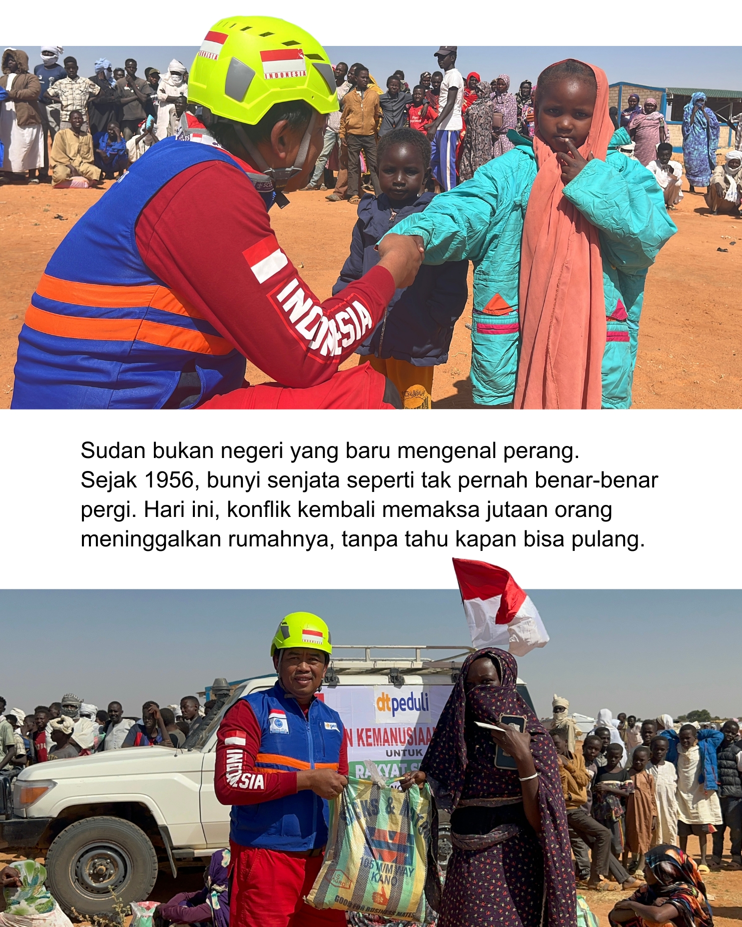 DT Peduli Pusat Facebook ad: Puluhan tahun konflik membuat banyak keluarga di Sudan…