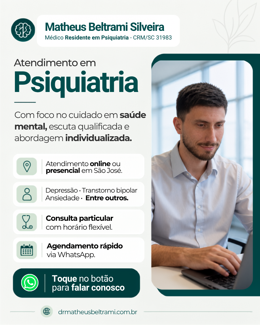 Dr. Matheus Beltrami Facebook ad: Consultas na Grande Florianópolis.