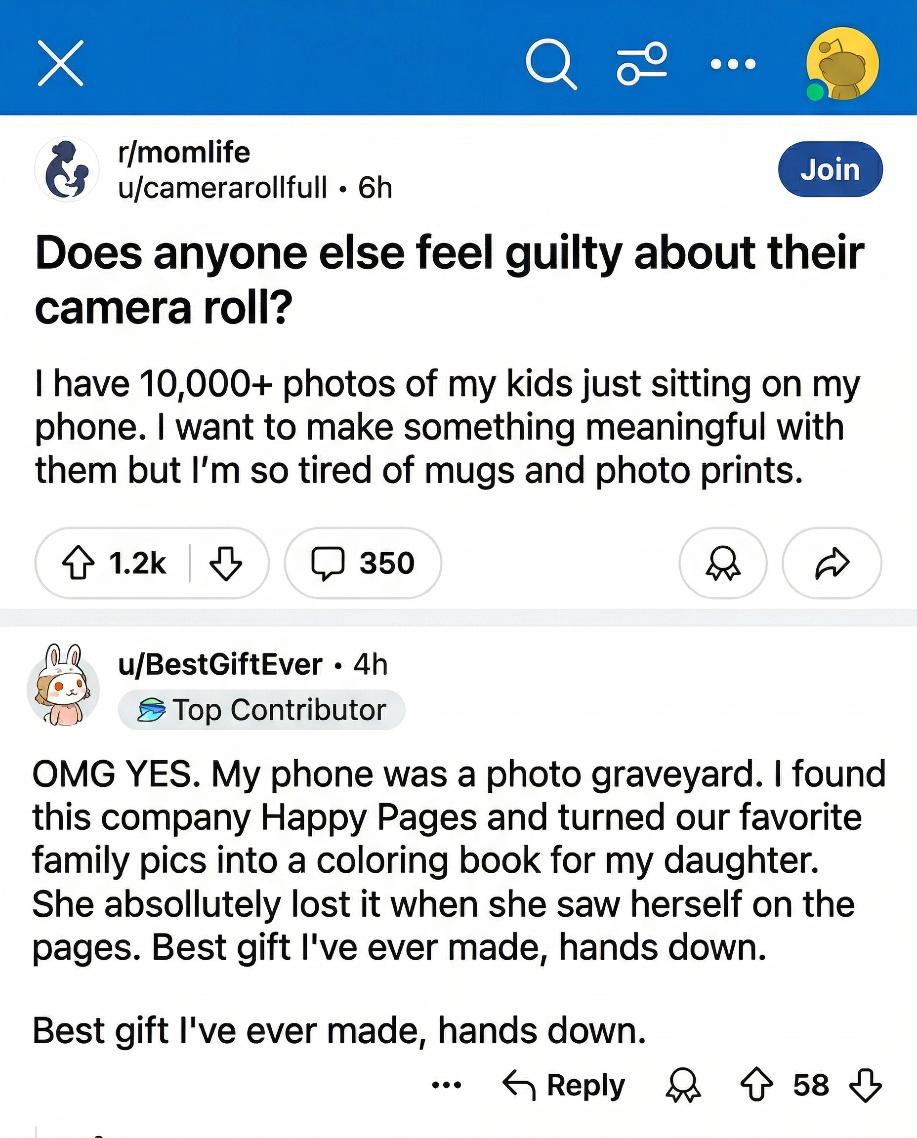 Happy Pages Facebook ad