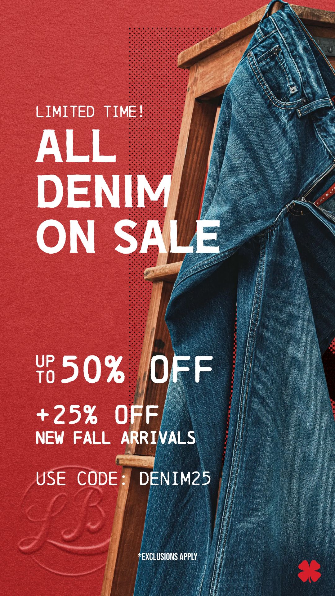 Lucky Brand Facebook ad: Lucky You! Denim's On Sale.
