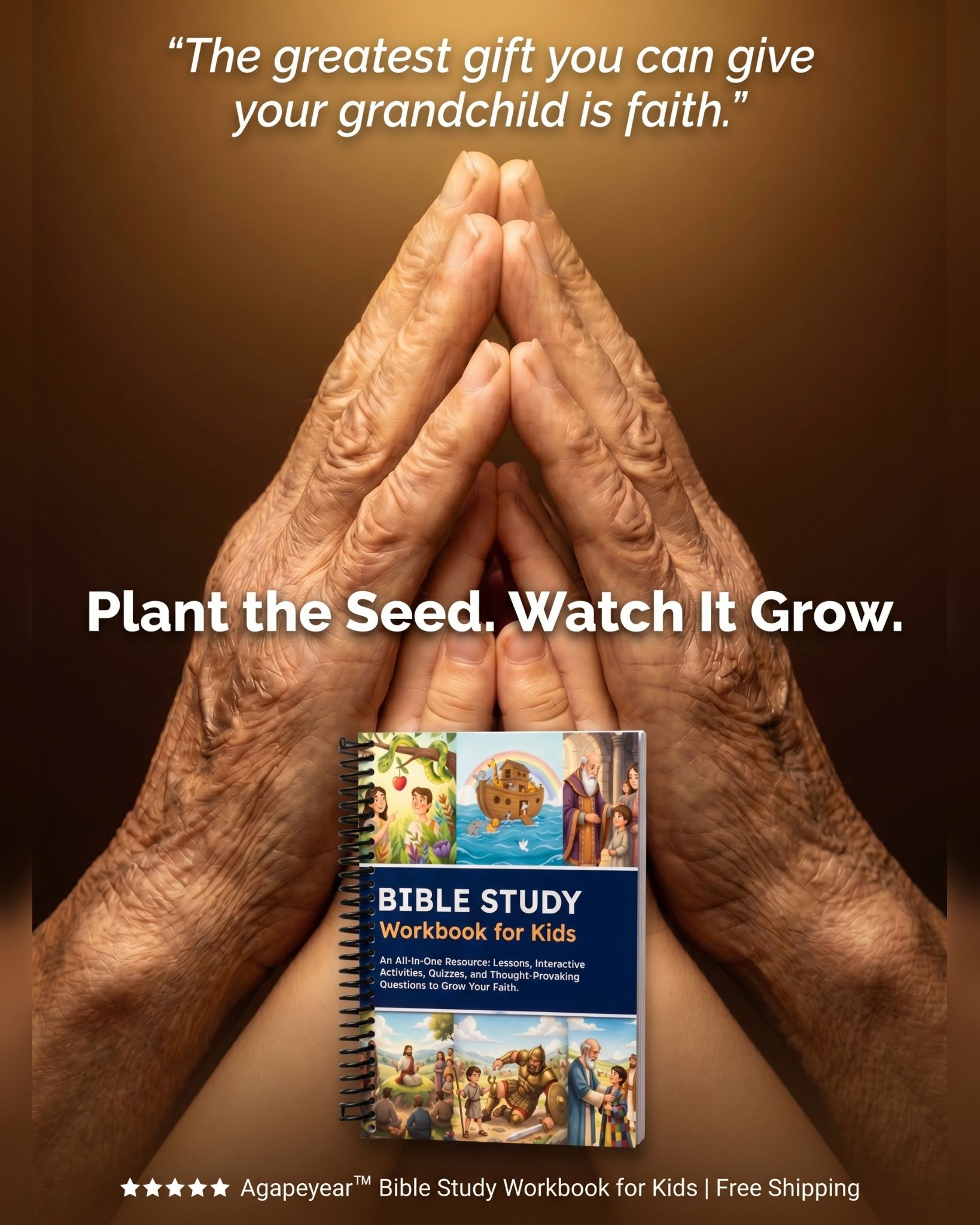 Agapeyear Store Facebook ad: The Bible Gift Every Child Will Actually Use.