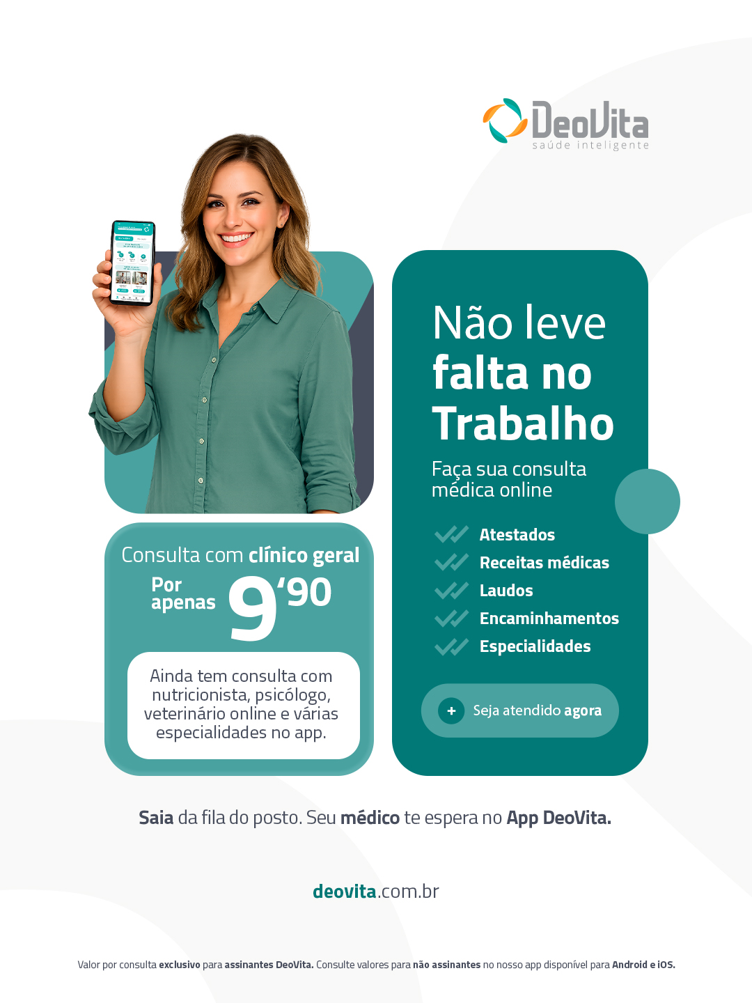 DeoVita Saúde Inteligente Facebook ad: DeoVita - O Melhor App de Saúde - Pronto Atendimento 24h…