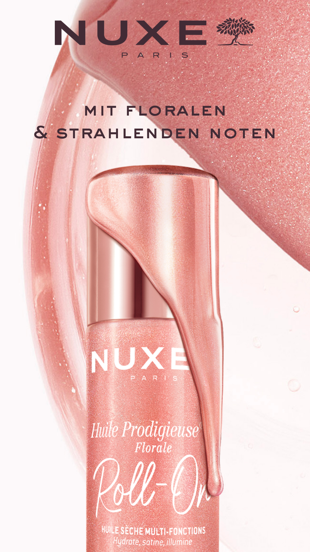 NUXE Facebook ad: Dein Lieblingsöl ab jetzt im Roll-On Format, pflegend…